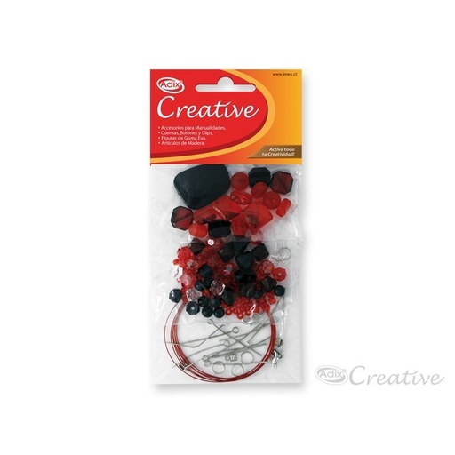 [C503007] Set cuentas Negro y Rojo (AXBEADSET08)