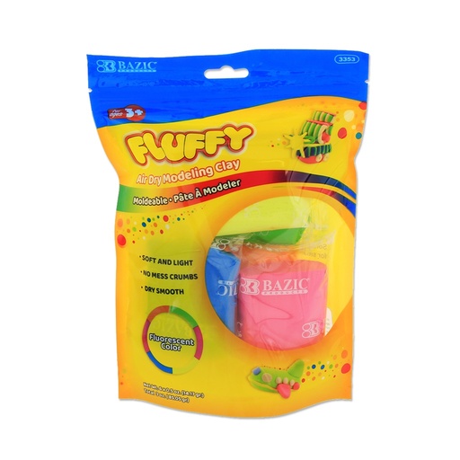 [3353] 0.5 oz 6 Fluorescent Color Air Dry Modeling Clay