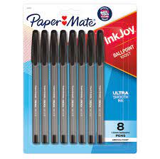 [1945928] Paper Mate InkJoy 100ST Black Ink Medium Ballpoint Pens 8/pack