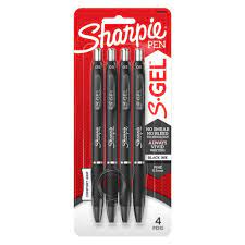 [2096140] Sharpie S-Gel, Fine Point (0.5mm) 4/pack Black