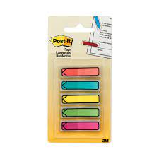 [mmm-684ARR2] Post-it Arrow Flags in On-the-Go Dispenser - Bright Colors - Orange, Pink, Green, Blue, Yellow, Aqua, 80 / Pack