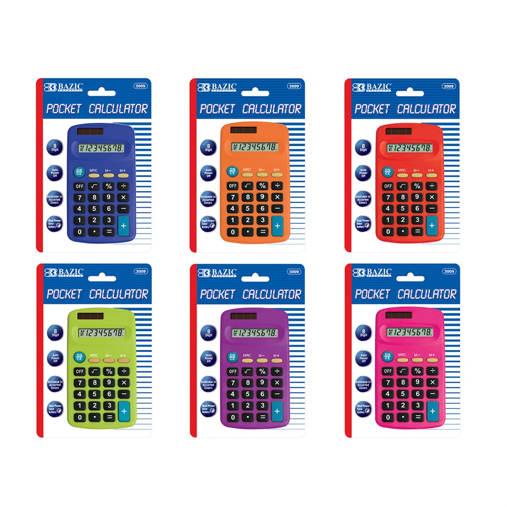 [3009] 8-Digit Dual Power Pocket Size Calculator