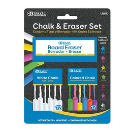 [2402] 12 Color & 12 White Chalk w/ Eraser Set