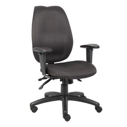 [B1002-BK] High-Back Task Chair with Adjustable Arms, Black