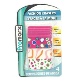 [DA17-ARGB04-48] Promarx Fashion Erasers 4ct