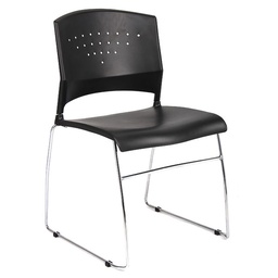 [B1400-BK-1] Black Stack Chair With Chrome Frame
