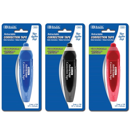 [1634] 5 mm x 196" Retractable Correction Tape