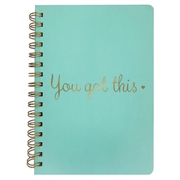 [JN1B-ARB100-24] 6” x 8.5” Hardbound Journal, “YOU GOT THIS” Design 100ct Spiral Bound