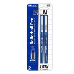 [1730] Callum Blue Jumbo Ink Tank Needle-Tip Rollerball Pen (2/Pack)