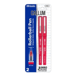 [1731] Callum Red Jumbo Ink Tank Needle-Tip Rollerball Pen (2/Pack)