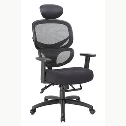 [B6338-SS-HR] Multi-Function Mesh Task Chair w/Headrest and Seat Slider