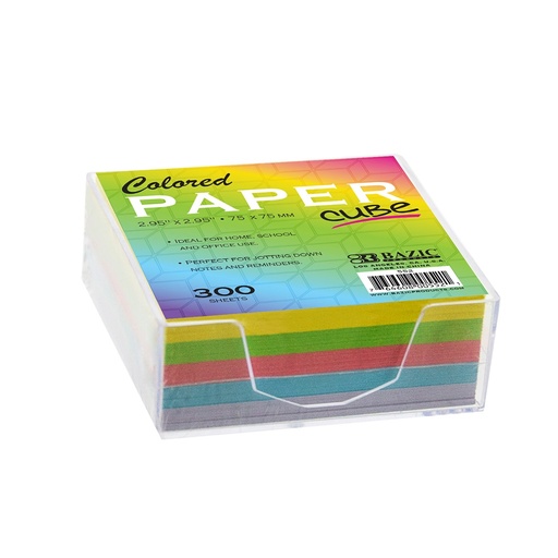 [552] 75mm X 75mm 300 Ct. Color Paper Cube w/ Tray