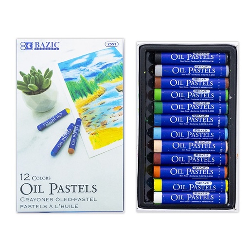 [2551] 12 Colors Oil Pastels