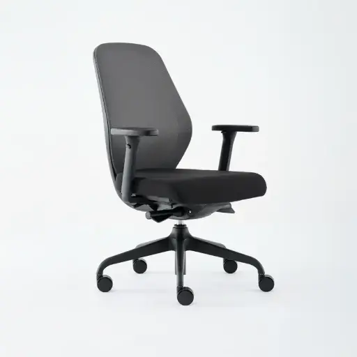 [3E1M2A2BLK] Luna Collection Executive Mid Back Chair