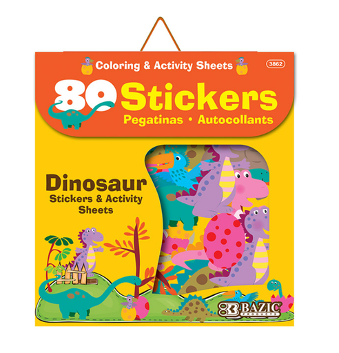 [3862] Dinosaur Series Assorted Sticker (80/Bag)