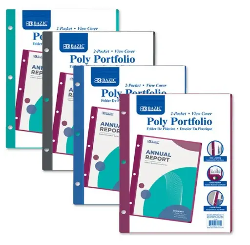 [3155] 2-Pocket Poly Portfolio w/ Side Loading View Cover