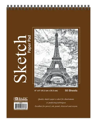 [5043] 50 Ct. 6" X 8" Top Bound Spiral Sketch Pad