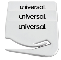 [UNV-31803] Letter Slitter Hand Letter Opener w/Concealed Blade, 2 1/2", White, 3/Pack(**)