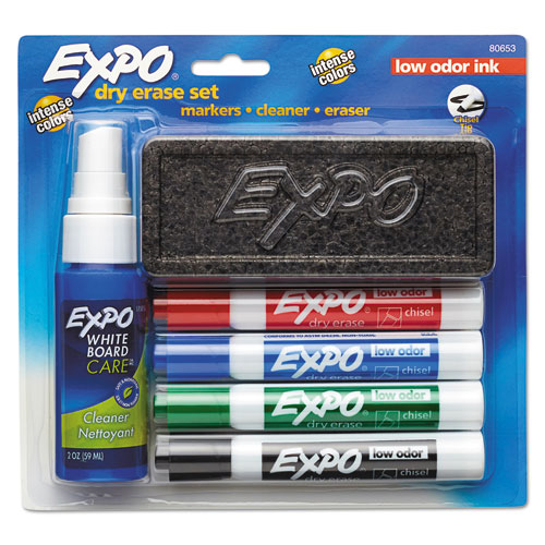 [SAN-80653] Low Odor Dry Erase Marker Starter Set, Chisel, Assorted, 6/Set(869832)