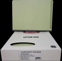 [ATL-11223] Partition End Tab Folder, Letter, Six-Sections (2 Pt), Green, 15/Box