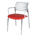 [MONZA] Guest Chair. Stylished Polymer Back With Crhome Frame
