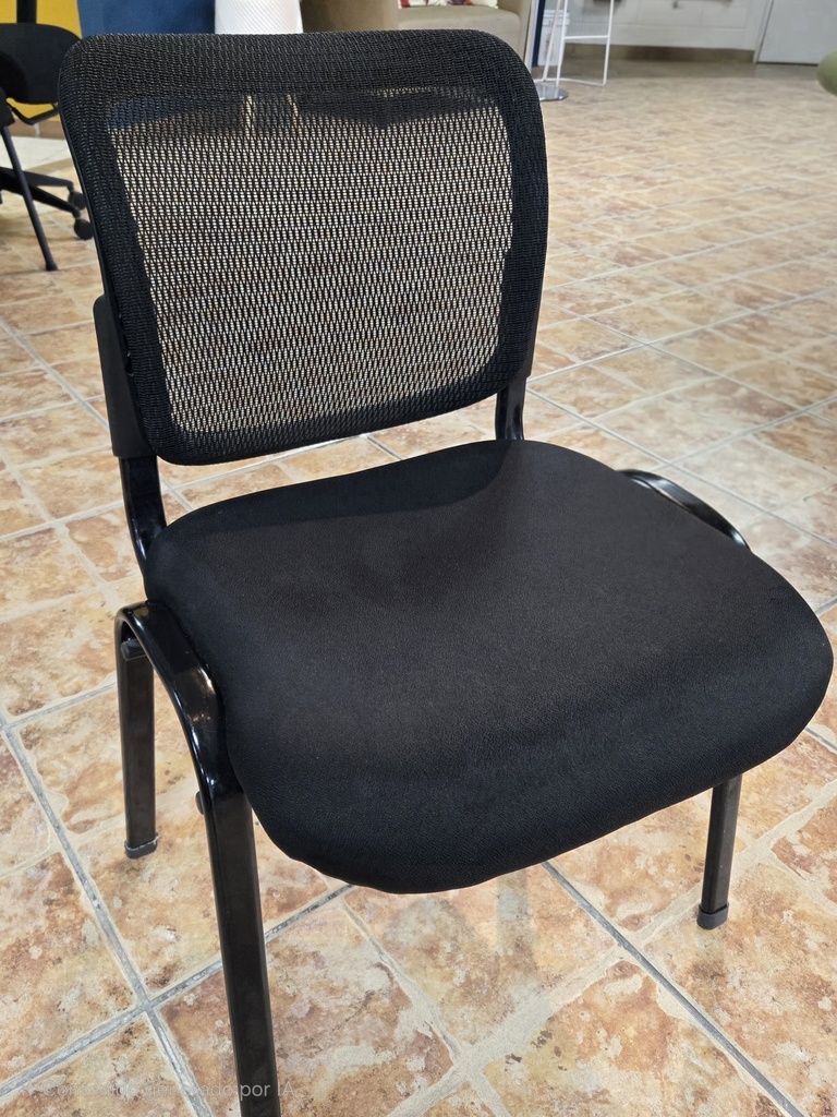 Visitor Chair. Oval Tubular Steel. Contoured Mesh Back. Stack-able & Ganging. – Black Mesh Back