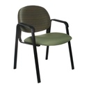 [VICENZA] Visitor Chair. Robust Oval Tubular Steel W/Arms. Thick Large Proportioned Seat & Back Cushion.