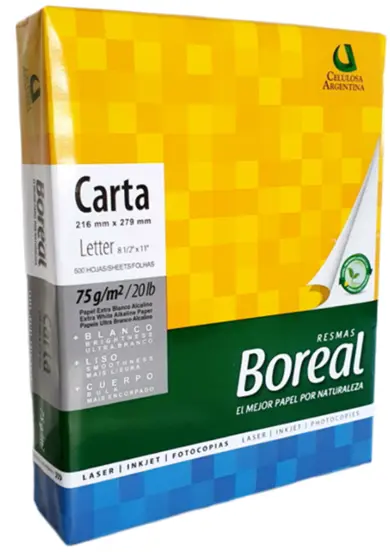 Papel Blanco, Tamaño Carta (8 1/2 x 11), 10 Ream/Box, BOREAL