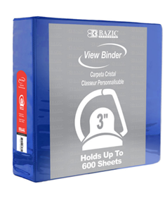 View Binder D Ring, 3", Blue Slant, Each