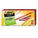 [BIC-GSM11RD] Round Stic Ballpoint Stick Pen, Red Ink, Medium, Dozen