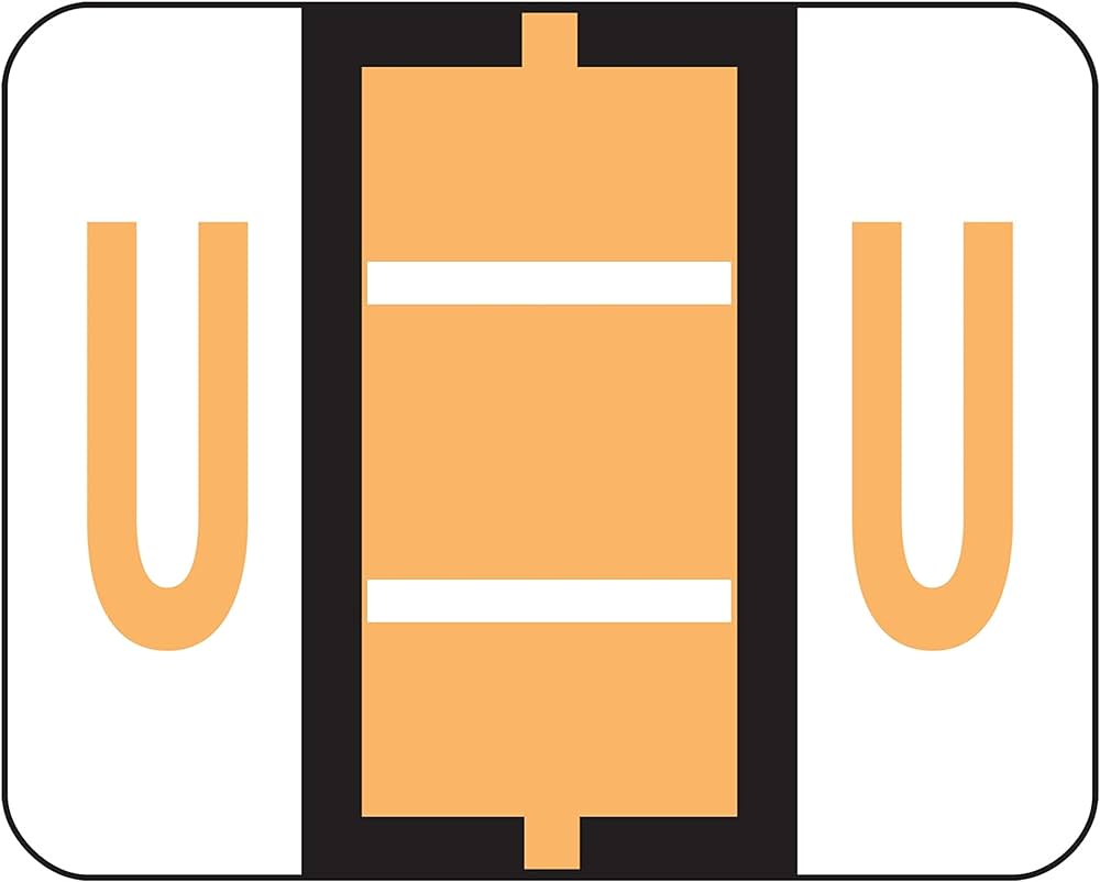 End Tab Labels, Letter U, 500/Roll