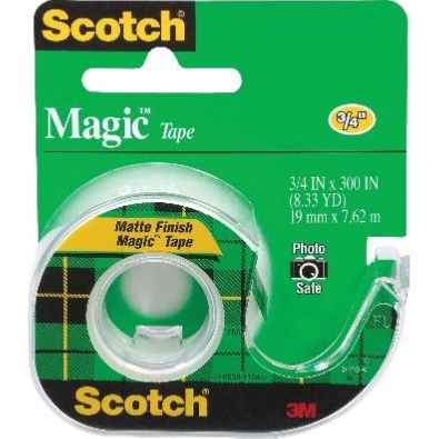 Magic Tape in Handheld Dispenser, 3/4" x 300", 1" Core, Clear (70005226058)