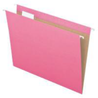 Hanging Folders, 1/5 Tab, Letter, Pink, 25/Box