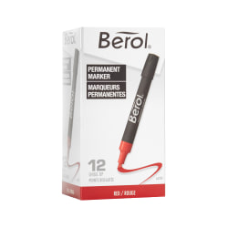 Berol Permanent Marker, Red Color, 12/Bx