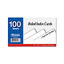 [516] Ruled White Index Card, 3" x 5", 100/Pk