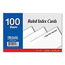 [557] Ruled White Index Card, 4" x 6", 100/Pk