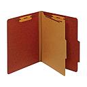 [PFX-PU41RED] Partition Folders, Standard, Four-Sections (1 Pt.), Bonded Fasteners, 2/5 Cut Tab, Red, Letter, 20/Bx