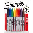 [SAN-30217PP] Sharpie Fine Point Permanent Marker, Assorted, 8/Pk
