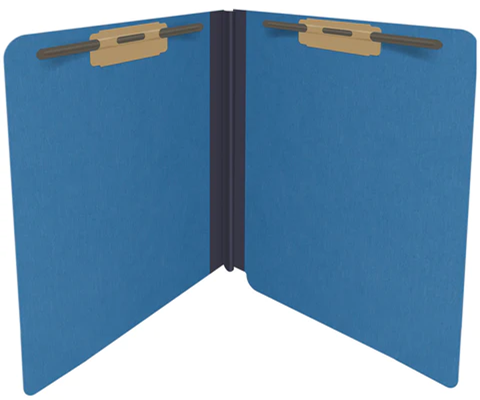 Pressboard Folder Letter, Full Cut Lateral,Blue, 25/Box