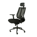 [ProMax] Executive Chair, REFLEX back in black mesh. Syncro mech. Adjustable lumbar support & adj. arms.(optional head rest)