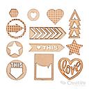 [C911007] Sticker Figuras de Madera 12 Unidades