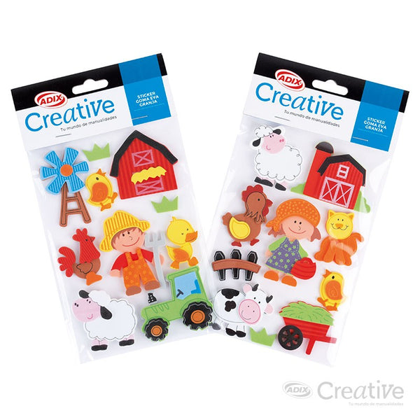 Sticker de Goma Eva Granja Surtido 10 unidades