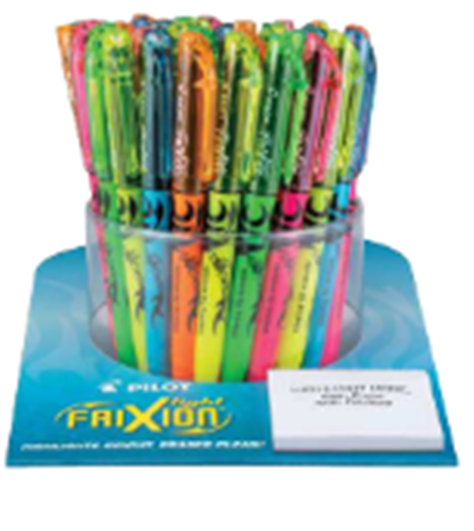 Frixion Light Neon Colors, Medium Point 3.3mm, 50/pc Tub Display (59014)