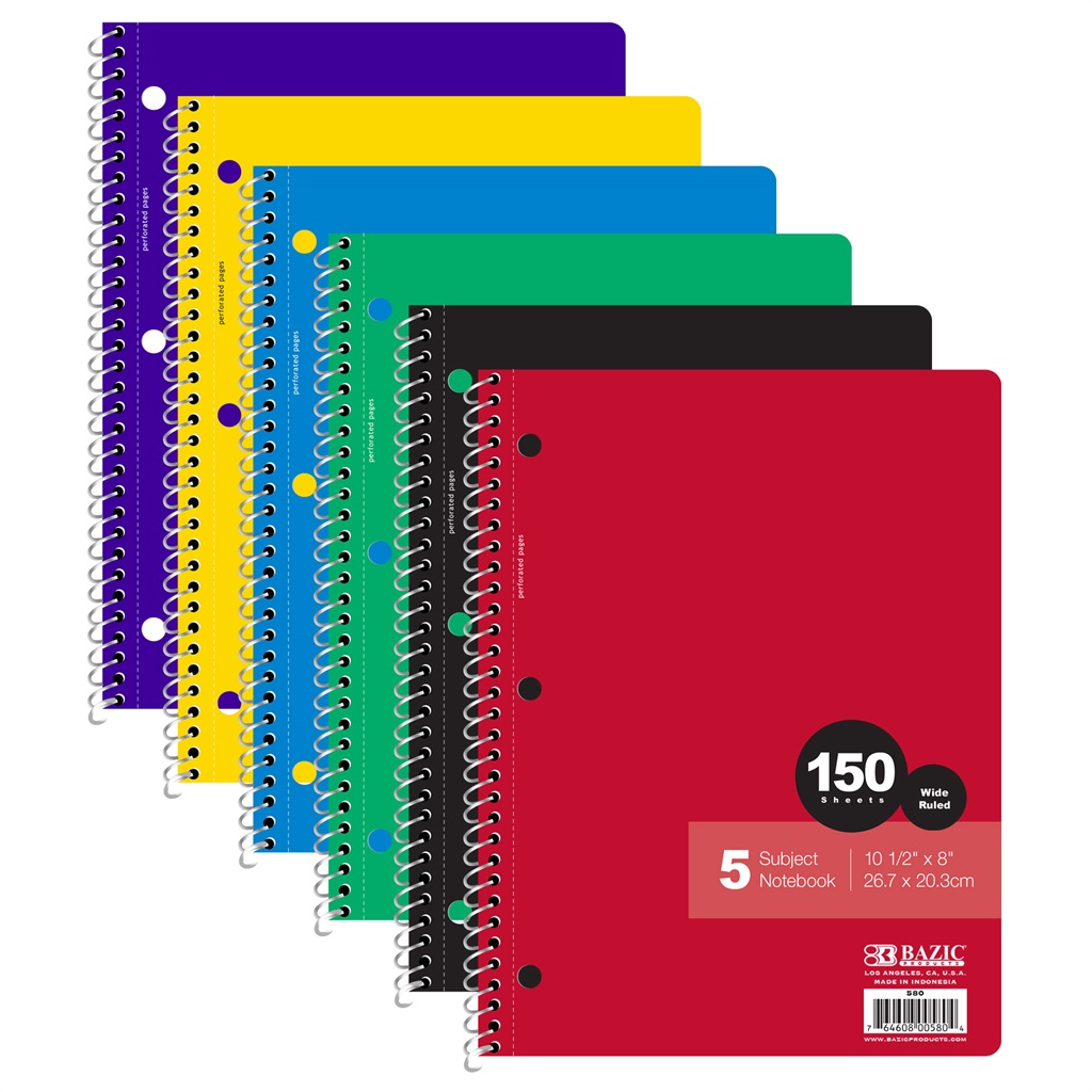 5-Subject Spiral Notebook