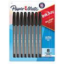 [1945928] Paper Mate InkJoy 100ST Black Ink Medium Ballpoint Pens 8/pack