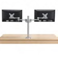 Dual LCD Monitor Clamp w/Adapter Silver (Monitor arm)