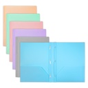 [2141] Pastel Color 2-Pocket Poly Portfolio w/ 3 Prongs
