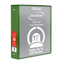 [4142] 1.5" Green 3-Ring View Binder w/ 2-Pockets