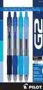[PIL21203] G2 4 pack fine point NVY/BLU/TRQ/PWK