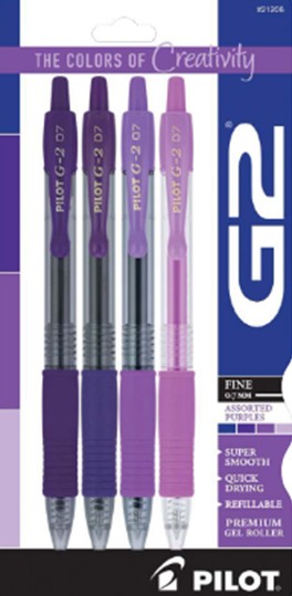 G2 4 pack fine point IRB/GRP/PPL/PPL